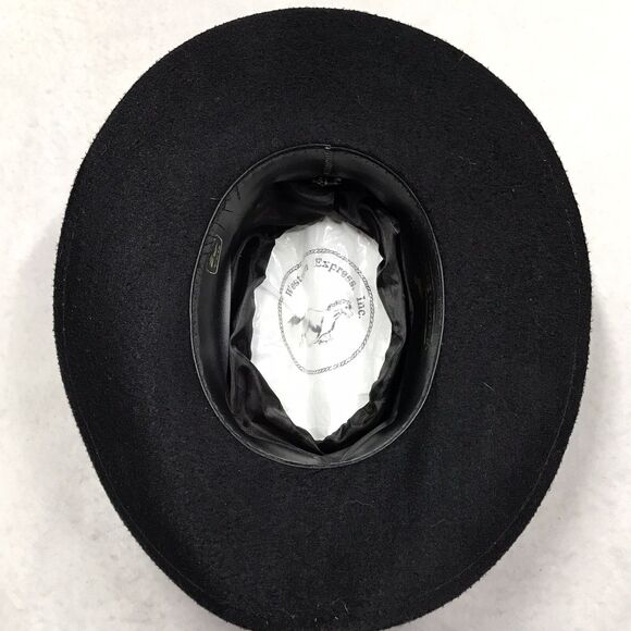 WESTERN EXPRESS Felt Stetson Hat Men 7 Cowboy Westworld Man in Black Gold Trim - Picture 10 of 14